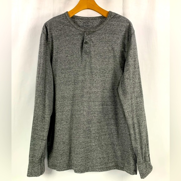 American Eagle Outfitters Other - American Eagle Long Sleeve Henley Embroidered Logo Grey Black White Size XL